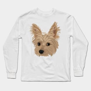 Yorkie Head Long Sleeve T-Shirt